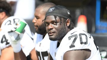 Las Vegas Raiders tackle Alex Leatherwood. Mandatory Credit: Philip G. Pavely-USA TODAY Sports