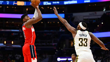 Rui Hachimura, Myles Turner - Credit: Brad Mills-USA TODAY Sports