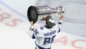 Nikita Kucherov #86 of the Tampa Bay Lightning. (Photo by Bruce Bennett/Getty Images)