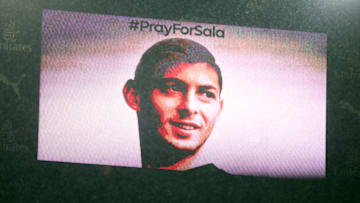 General view of a tribute to Emiliano Sala Arsenal v Cardiff City - Premier League - Emirates Stadium 29-01-2019 . (Photo by Steven Paston/EMPICS/PA Images via Getty Images)