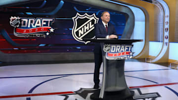 SECAUCUS, NEW JERSEY - OCTOBER 06: NHL commissioner Gary Bettman prepares for the first round of the 2020 National Hockey League Draft at the NHL Network Studio on October 06, 2020 in Secaucus, New Jersey. (Photo by Mike Stobe/Getty Images)
