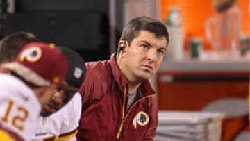 Nov 7, 2013; Minneapolis, MN, USA; Washington Redskins quarterback Rex Grossman (8) against the Minnesota Vikings at Mall of America Field at H.H.H. Metrodome. The Vikings defeated the Redskins 34-27. Mandatory Credit: Brace Hemmelgarn-USA TODAY Sports