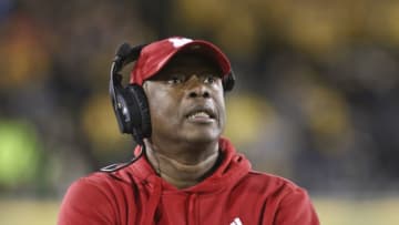 Interim head coach Mickey Joseph of the Nebraska Cornhuskers during the second half (Photo by Matthew Holst/Getty Images)