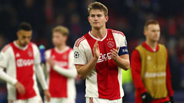 AMSTERDAM, NETHERLANDS - FEBRUARY 13: Matthijs de Ligt of Ajax acknowledges the fans after the UEFA Champions League Round of 16 First Leg match between Ajax and Real Madrid at Johan Cruyff Arena on February 13, 2019 in Amsterdam, Netherlands. (Photo by Dean Mouhtaropoulos/Getty Images)