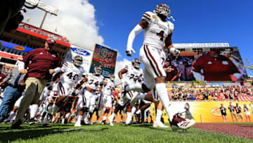 TAMPA, FL - JANUARY 01: Gerri Green #4 of the Mississippi State Bulldogs takes the field during the 2019 Outback Bowl against the Iowa Hawkeyes at Raymond James Stadium on January 1, 2019 in Tampa, Florida. (Photo by Mike Ehrmann/Getty Images)