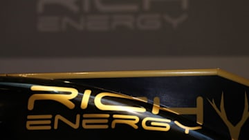 LONDON, ENGLAND - FEBRUARY 07: The car on display during the Rich Energy Haas F1 Team livery unveiling at The Royal Automobile Club on February 07, 2019 in London, England. (Photo by Bryn Lennon/Getty Images)