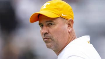 KNOXVILLE, TN - OCTOBER 12: Head coach Jeremy Pruitt of the Tennessee Volunteers looks on prior to the game against the Mississippi State Bulldogs at Neyland Stadium on October 12, 2019 in Knoxville, Tennessee. (Photo by Carmen Mandato/Getty Images)