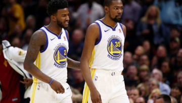 Jordan Bell and Kevin Durant Atlanta Hawks (Photo by Gregory Shamus/Getty Images)