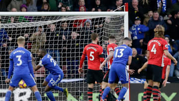 SOUTHAMPTON, ENGLAND - FEBRUARY 09: Sol Bamba of Cardiff City celebrates after scoring his team's first goal during the Premier League match between Southampton FC and Cardiff City at St Mary's Stadium on February 9, 2019 in Southampton, United Kingdom. (Photo by Henry Browne/Getty Images)