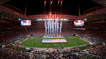 MIAMI GARDENS, FL - DECEMBER 29: The National Anthem is played prior to the College Football Playoff Semifinal at the Capital One Orange Bowl between the Alabama Crimson Tide and the Oklahoma Sooners at Hard Rock Stadium on December 29, 2018 in Miami Gardens, Florida. (Photo by Joel Auerbach/Getty Images)