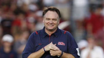 COLUMBIA, SC - SEPTEMBER 24: Head coach of the Mississippi Rebels, Houston Nutt, watches his team warm up for their game against the South Carolina Gamecocks at Williams-Brice Stadium on September 24, 2009 in Columbia, South Carolina. (Photo by Streeter Lecka/Getty Images)