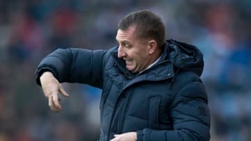 BURNLEY, ENGLAND - JANUARY 19: Leicester City manager Brendan Rodgers during the Premier League match between Burnley FC and Leicester City at Turf Moor on January 19, 2020 in Burnley, United Kingdom. (Photo by Visionhaus)