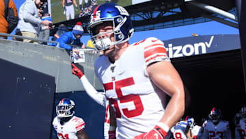 Nov 24, 2019; Chicago, IL, USA; New York Giants outside linebacker David Mayo (55) takes the field before the game against the Chicago Bears at Soldier Field. Mandatory Credit: Mike DiNovo-USA TODAY Sports