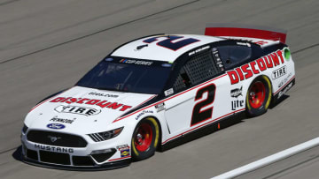 LAS VEGAS, NEVADA - FEBRUARY 21: Brad Keselowski, driver of the #2 Discount Tire Ford, drives during practice for the NASCAR Cup Series at Las Vegas Motor Speedway on February 21, 2020 in Las Vegas, Nevada. (Photo by Jonathan Ferrey/Getty Images)