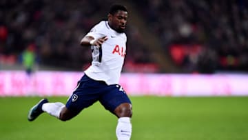 LONDON, ENGLAND - JANUARY 13: Serge Aurier of Tottenham Hotspur during the Premier League match between Tottenham Hotspur and Everton at Wembley Stadium on January 13, 2018 in London, England. (Photo by Justin Setterfield/Getty Images)