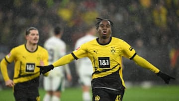 Borussia Dortmund beat Gladbach 4-2, with Jamie Bynoe-Gittens impressing (Photo by INA FASSBENDER/AFP via Getty Images)