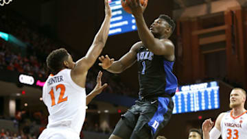 Zion Williamson De'Andre Hunter Atlanta Hawks (Photo by Ryan M. Kelly/Getty Images)