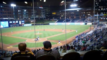 Fans watch the game with a view from the PNC Triangle Club at the Durham Bulls Athletic Park in Durham, North Carolina, on Tuesday, Sept. 20, 2022.Kns Durham Baseball