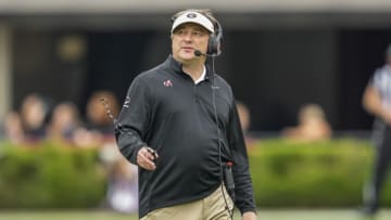 Georgia Bulldogs head coach Kirby Smart on the field during the Georgia Bulldogs Spring Game at Sanford Stadium. (Mandatory Credit: Dale Zanine-USA TODAY Sports)