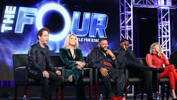 PASADENA, CA - JANUARY 04: (L-R) Panelists Charlie Walk, Meghan Trainor, DJ Khaled and Sean 'Diddy' Combs and host Fergie of the television show The Four speak onstage during the FOX portion of the 2018 Winter Television Critics Association Press Tour at The Langham Huntington, Pasadena on January 4, 2018 in Pasadena, California. (Photo by Frederick M. Brown/Getty Images)