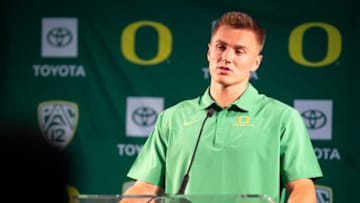 Former Auburn football quarterback Bo Nix described the heartbreak of his time on the Plains and the joy that led to in Oregon Mandatory Credit: The Register Guard