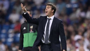 Real Madrid's Spanish coach Julen Lopetegui reacts during the Spanish League football match between Real Madrid and Getafe at the Santiago Bernabeu stadium in Madrid on August 19, 2018. (Photo by JAVIER SORIANO / AFP) (Photo credit should read JAVIER SORIANO/AFP/Getty Images)