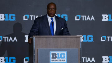 MINNEAPOLIS, MN - OCTOBER 12: Commissioner Kevin Warren of the Big Ten speaks to media during Big Ten Media Days at Target Center on October 12, 2022 in Minneapolis, Minnesota. (Photo by David Berding/Getty Images)