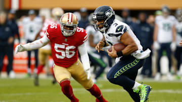 SANTA CLARA, CA - NOVEMBER 26: Quarterback Russell Wilson