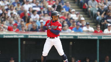 CLEVELAND, OH - JUNE 08: Francisco Lindor #12 of the Cleveland Indians bats against the New York Yankees in the third inning at Progressive Field on June 8, 2019 in Cleveland, Ohio. The Indians defeated the Yankees 8-4.(Photo by David Maxwell/Getty Images)