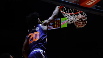 DENVER, CO - JANUARY 3: Josh Jackson #20 of the Phoenix Suns drives to the basket against the Denver Nuggets on January 3, 2018 at the Pepsi Center in Denver, Colorado. NOTE TO USER: User expressly acknowledges and agrees that, by downloading and/or using this Photograph, user is consenting to the terms and conditions of the Getty Images License Agreement. Mandatory Copyright Notice: Copyright 2018 NBAE (Photo by Bart Young/NBAE via Getty Images)