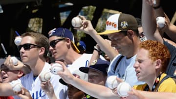 SAN DIEGO, CA - JULY 12: Fans ask for autographs prior to the 87th Annual MLB All-Star Game at PETCO Park on July 12, 2016 in San Diego, California. (Photo by Denis Poroy/Getty Images)