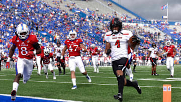 LAWRENCE, KS - OCTOBER 7: Running back Justin Stockton