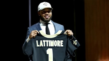 PHILADELPHIA, PA - APRIL 27: Marshon Lattimore of Ohio State reacts after being picked
