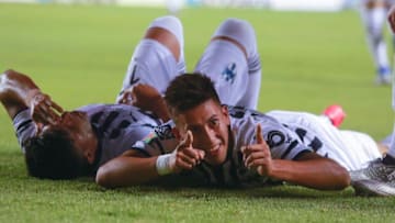 QUERETARO, MEXICO - JANUARY 19: Maximiliano Meza of Monterrey celebrates after scoring the second goal of his team during the third round match between Queretaro and Monterrey as part of the Torneo Clausura 2019 Liga MX at La Corregidora Stadium on January 19, 2019 in Queretaro, Mexico. (Photo by Cesar Reyna/Jam Media/Getty Images)