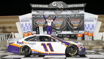 Denny Hamlin, Joe Gibbs Racing, Kansas, NASCAR (Photo by Jamie Squire/Getty Images)