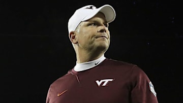 aDec 3, 2016; Orlando, FL, USA; Virginia Tech Hokies head coach Justin Fuente walks off the field after a game against the Clemson Tigers during the ACC Championship college football game at Camping World Stadium. Clemson Tigers won 42-35. Mandatory Credit: Logan Bowles-USA TODAY Sports
