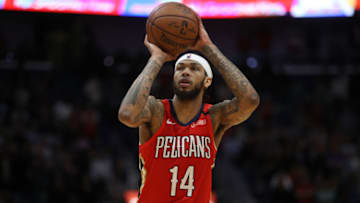 NEW ORLEANS, LOUISIANA - JANUARY 16: Brandon Ingram #14 of the New Orleans Pelicans makes a free throw against the Utah Jazz at Smoothie King Center on January 16, 2020 in New Orleans, Louisiana. NOTE TO USER: User expressly acknowledges and agrees that, by downloading and/or using this photograph, user is consenting to the terms and conditions of the Getty Images License Agreement. (Photo by Chris Graythen/Getty Images)