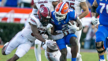 South Carolina football defensive back KaJuan Banks making a tackle last season against Florida. [Alan Youngblood/Gainesville Sun]Ncaa Football Florida Gators Vs South Carolina