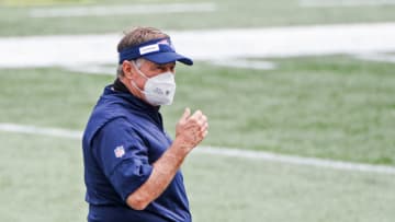 New England Patriots head coach Bill Belichick prior to the start of the game against the Miami Dolphins at Gillette Stadium on September 13, 2020 in Foxborough, Massachusetts. (Photo by Kathryn Riley/Getty Images)