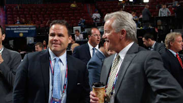 SUNRISE, FL - JUNE 26: (l-r) Jeff Gorton and Gordie Clark Time to break up the Rangers