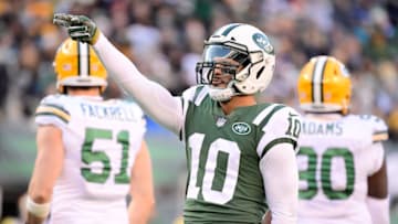 EAST RUTHERFORD, NJ - DECEMBER 23: Jermaine Kearse #10 of the New York Jets reacts against the Green Bay Packers at MetLife Stadium on December 23, 2018 in East Rutherford, New Jersey. (Photo by Steven Ryan/Getty Images)