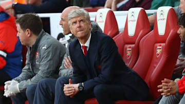 Arsene Wenger, Manager of Arsenal is dejected after the Premier League match between Arsenal and Manchester City at Emirates Stadium on April 2, 2017 in London, England. (Photo by Clive Rose/Getty Images)