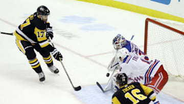 New York Rangers goaltender Igor Shesterkin (31) makes a save Mandatory Credit: Charles LeClaire-USA TODAY Sports