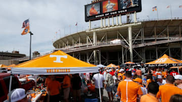 KNOXVILLE, TN - SEPTEMBER 30: General view as fans tailgate prior to the game between the Georgia Bulldogs and Tennessee Volunteers at Neyland Stadium on September 30, 2017 in Knoxville, Tennessee. (Photo by Joe Robbins/Getty Images)