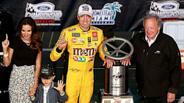Samantha Busch, Brexton Busch, Kyle Busch, NASCAR (Photo by Sean Gardner/Getty Images)