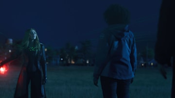 (L-R): Elizabeth Olsen as Wanda Maximoff and Teyonah Parris as Monica Rambeau in Marvel Studios’ WANDAVISION. Photo courtesy of Marvel Studios. ©Marvel Studios 2021. All Rights Reserved.