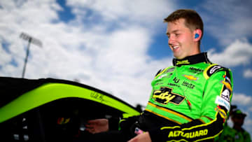 DARLINGTON, SOUTH CAROLINA - AUGUST 31: William Byron, driver of the #24 HendrickAutoguard/CityChvrltThrwbck Chev, climbs into his car prior to qualifying for the Monster Energy NASCAR Cup Series Bojangles' Southern 500 at Darlington Raceway on August 31, 2019 in Darlington, South Carolina. (Photo by Jared C. Tilton/Getty Images)