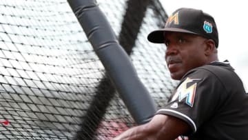 Mar 18, 2016; Lake Buena Vista, FL, USA; Miami Marlins hitting coach Barry Bonds (25) prior to the game against the Atlanta Braves at Champion Stadium. Mandatory Credit: Kim Klement-USA TODAY Sports