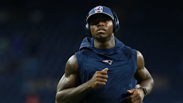 DETROIT, MI - SEPTEMBER 23: Josh Gordon #10 of the New England Patriots warms up on field prior to the start of the Detroit Lions and New England Patriots game at Ford Field on September 23, 2018 in Detroit, Michigan. (Photo by Rey Del Rio/Getty Images)