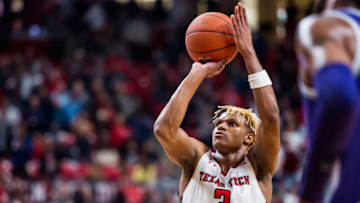 Guard Jahmi'us Ramsey #3 of the Texas Tech Red Raiders shoots a free throw during the second half of the college basketball game against the Kansas State Wildcats on February 19, 2020 at United Supermarkets Arena in Lubbock, Texas. (Photo by John E. Moore III/Getty Images)